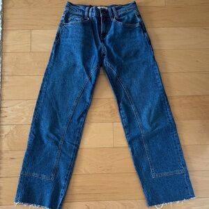 We The Free Dark Blue Low Rise Straight Jeans